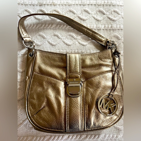 MICHAEL Michael Kors Handbags - Michael Kors Rich Gold Shoulder Bag with Dust Bag